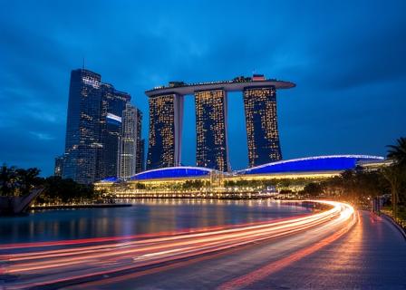 Singapore skyline at night